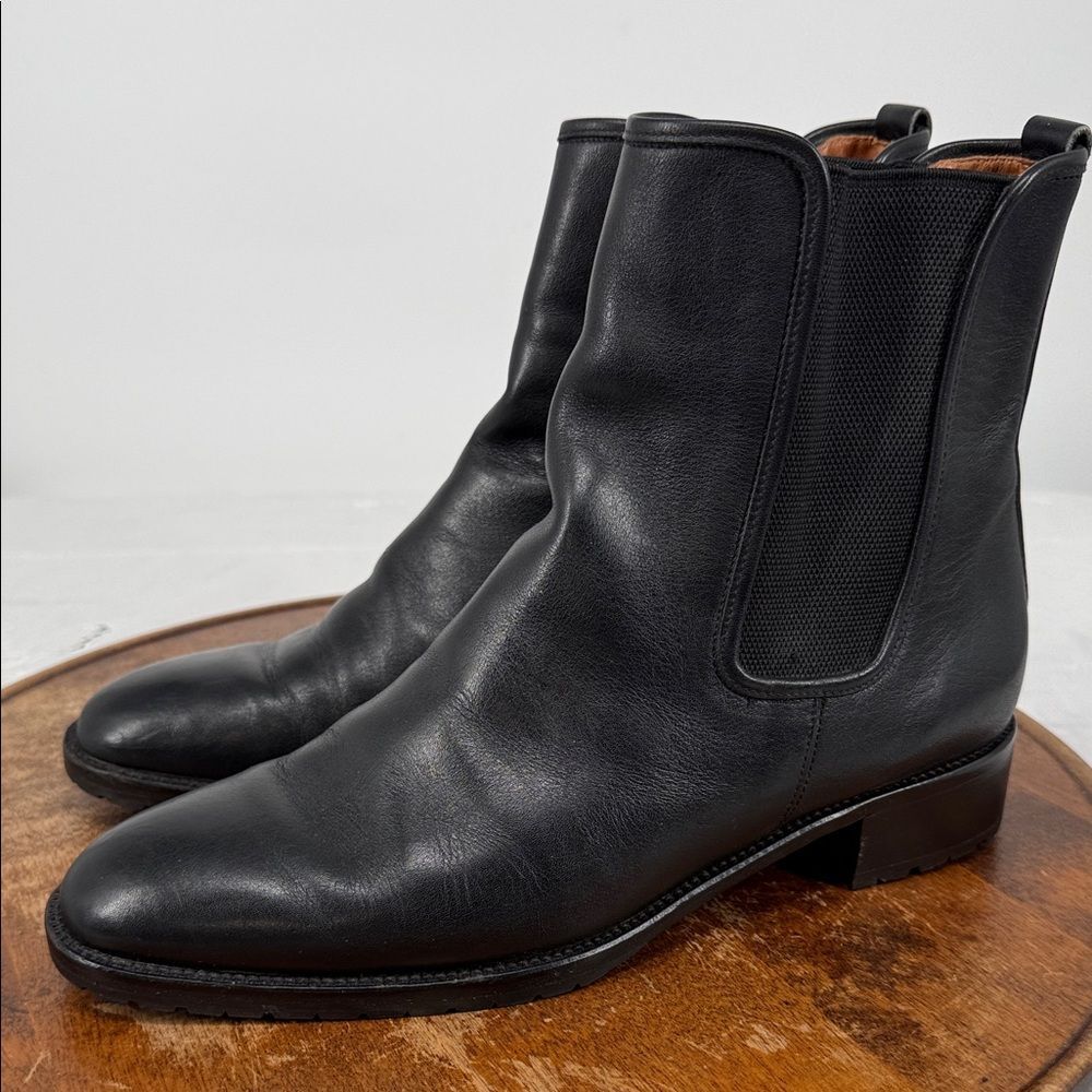 Coach Boots Wm 10 M Black Italian Leather Chelsea Ankle Slip On Booties